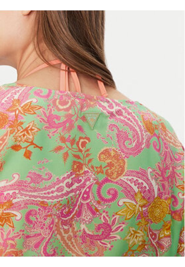 Guess Bluzka E5GH01 WH3X2 Kolorowy Regular Fit. Materiał: wiskoza. Wzór: kolorowy