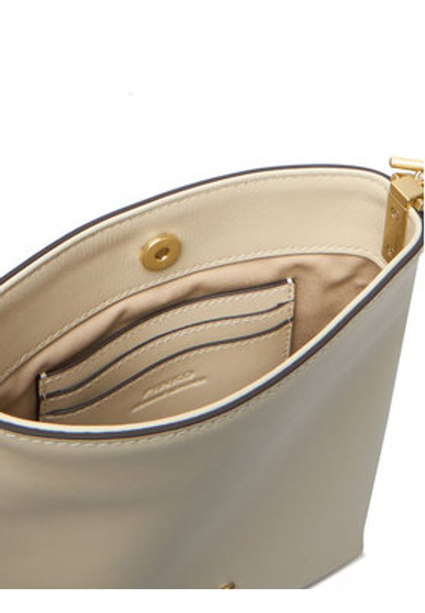 Pinko - PINKO Torebka Flat Satchel AI 25-26 PCPL 105352 A0QO Écru. Materiał: skórzane