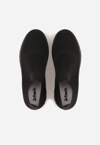 Born2be - Czarne Siateczkowe Buty Sportowe Sneakersy o Wsuwanym Fasonie Abhold. Okazja: na spacer, na co dzień. Kolor: czarny. Materiał: jeans. Sport: turystyka piesza #3