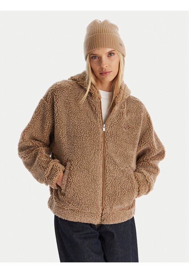 Roxy Polar City Track Brązowy Regular Fit. Kolor: brązowy. Materiał: syntetyk