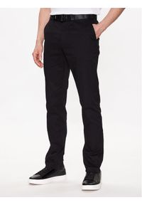 Calvin Klein Chinosy Modern Twill K10K110979 Czarny Slim Fit. Kolor: czarny. Materiał: bawełna