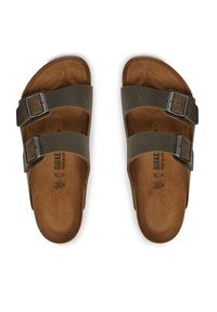 Birkenstock Klapki Arizona 1027022 Khaki. Kolor: brązowy. Materiał: skóra #4
