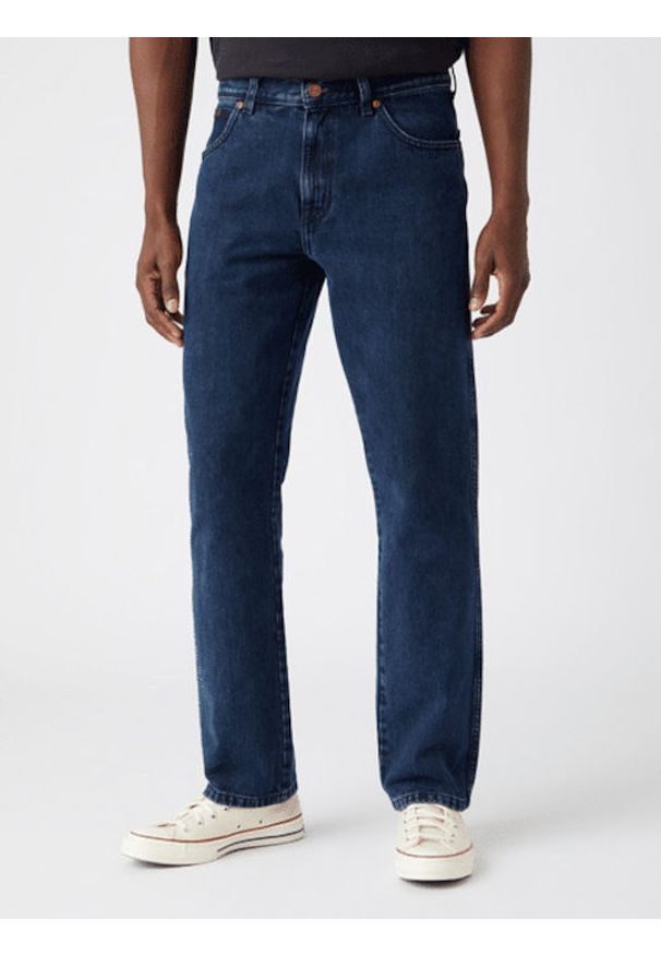 Wrangler - WRANGLER TEXAS SLIM MĘSKIE SPODNIE JEANSOWE BLUE GAMBIT W12SLR29F 112145800