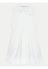 Calvin Klein Jeans Sukienka koszulowa IG0IG02477 Biały Regular Fit. Kolor: biały. Materiał: bawełna. Typ sukienki: koszulowe