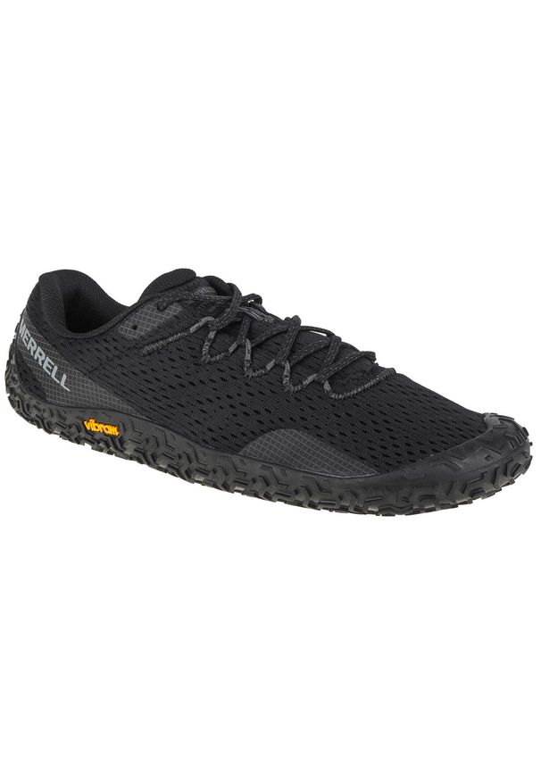 Buty do biegania męskie, Merrell Vapor Glove 6. Zapięcie: sznurówki. Kolor: niebieski, czarny. Materiał: guma, tkanina. Szerokość cholewki: normalna. Sport: bieganie, turystyka piesza