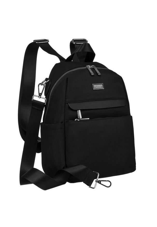Plecak damski Peterson PTN CPY-01 czarny. Kolor: czarny. Materiał: tkanina. Styl: casual