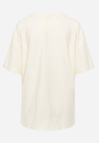 Born2be - Jasnobeżowy T-shirt Bawełniany z Ozdobnymi Cekinami Greyfeather. Okazja: do pracy, na co dzień, na spotkanie biznesowe. Kolekcja: plus size. Kolor: beżowy. Materiał: bawełna. Długość: długie. Wzór: gładki. Styl: elegancki, biznesowy, casual #5