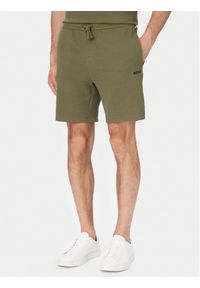 BOSS Szorty sportowe Waffle 50535884 Zielony Regular Fit. Kolor: zielony. Materiał: bawełna. Styl: sportowy #1