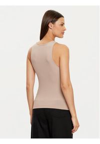 Guess Top W4RP43 KAZH2 Beżowy Slim Fit. Kolor: beżowy. Materiał: syntetyk