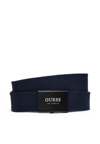 Guess Pasek Męski BMSPAM P5135 Granatowy. Kolor: niebieski. Materiał: materiał