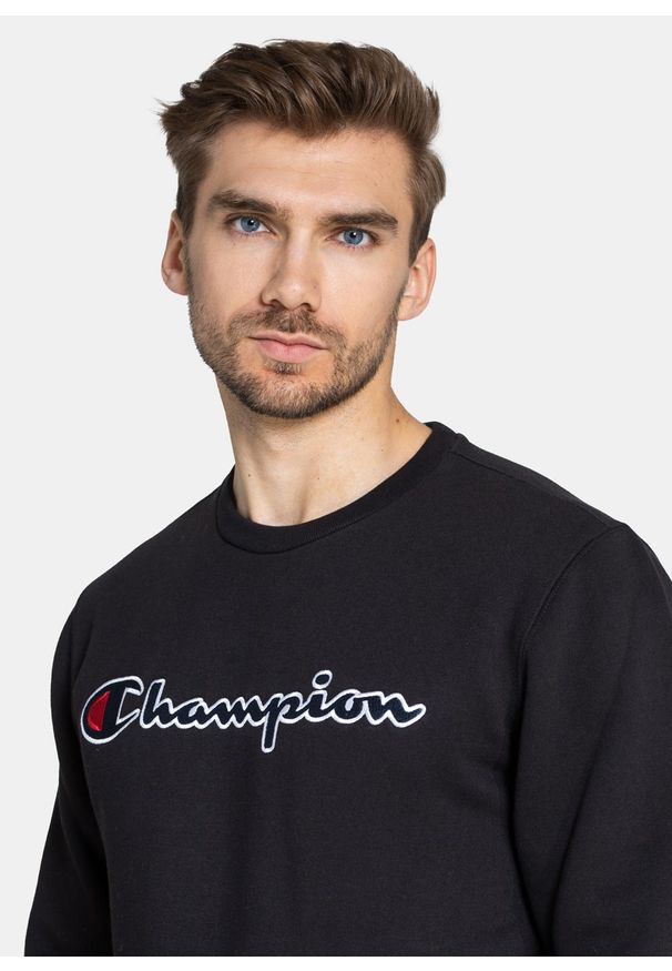 Bluza męska Champion Organic Cotton Blend Script Logo (216471-KK001). Kolor: czarny. Materiał: materiał. Styl: elegancki, sportowy