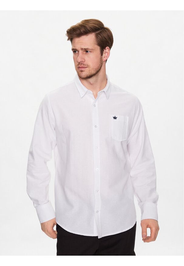 Brave Soul Koszula MSH-69POMPEIIC Biały Regular Fit. Kolor: biały. Materiał: bawełna