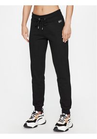 DKNY Sport Spodnie dresowe DP3P3322 Czarny Regular Fit. Kolor: czarny. Materiał: bawełna, dresówka