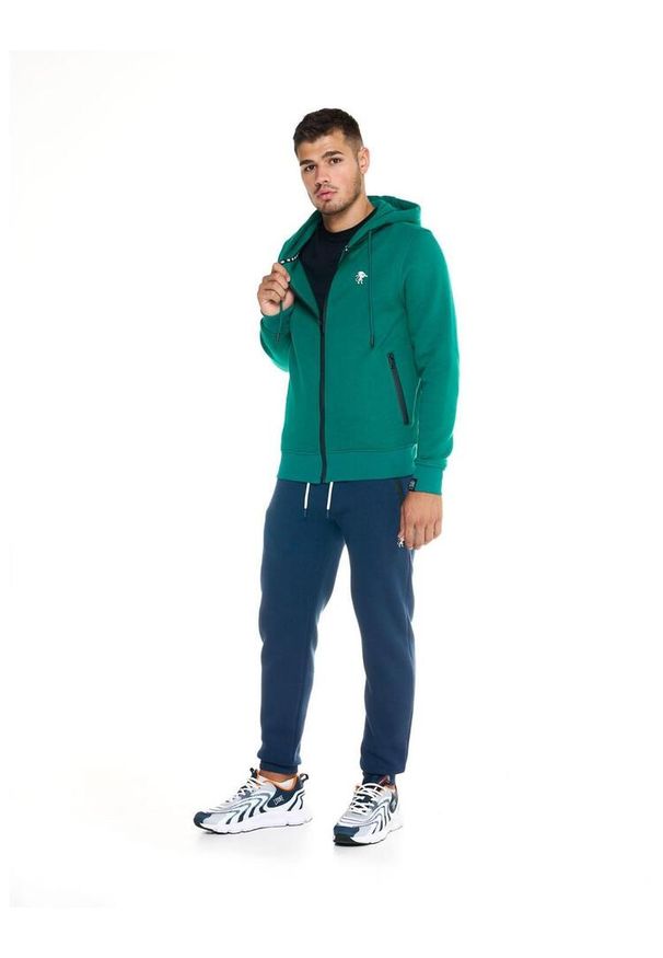 LEONE 1947 APPAREL - Męska bluza Leone z pełnym zamkiem Soft Basic. Kolor: zielony. Materiał: tkanina. Sport: fitness