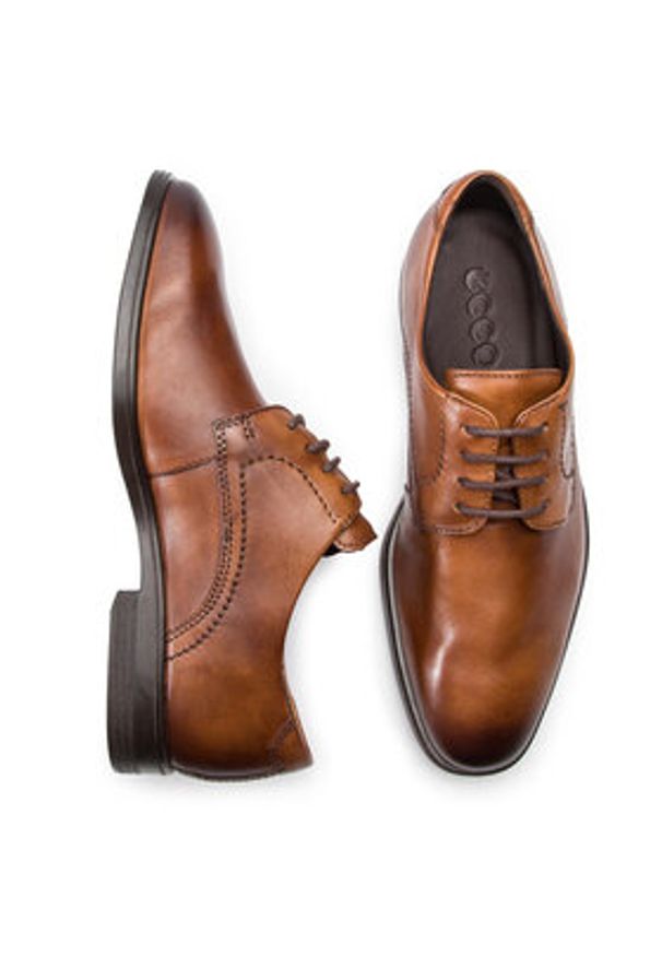 ecco - ECCO Półbuty Melbourne 62163401112 Brązowy. Kolor: brązowy. Materiał: skóra