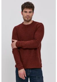 Only & Sons Sweter męski kolor bordowy. Okazja: na co dzień. Kolor: czerwony. Materiał: bawełna. Długość rękawa: długi rękaw. Długość: długie. Styl: casual #1