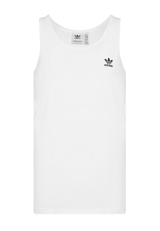 Adidas - adidas Tank top Trefoil Essentials IY7366 Biały Regular Fit. Kolor: biały. Materiał: bawełna