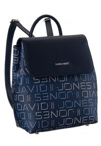 DAVID JONES - Plecak damski niebieski David Jones 6534-1 BLUE. Kolor: niebieski. Materiał: skóra ekologiczna. Wzór: aplikacja, nadruk