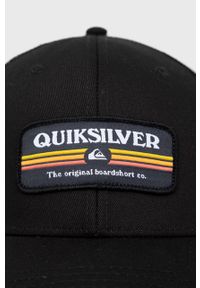 Quiksilver czapka kolor czarny z aplikacją. Kolor: czarny. Wzór: aplikacja #2