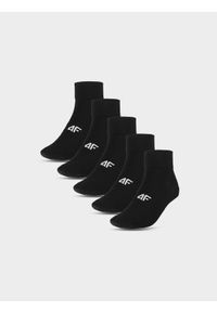 4f - 4F Skarpetki casual za kostkę (5-pack) męskie - czarne 39-42. Kolor: czarny. Materiał: materiał, bawełna, elastan, włókno, poliamid