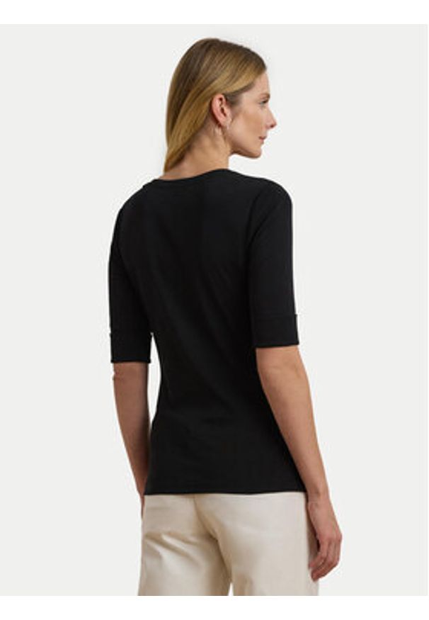 Lauren Ralph Lauren - LAUREN RALPH LAUREN Bluzka 200815843003 Czarny Slim Fit. Kolor: czarny. Materiał: bawełna