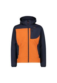 Kurtka męska turystyczna CMP 3A01787N. Typ kołnierza: kaptur. Kolor: niebieski, pomarańczowy, wielokolorowy. Materiał: softshell. Sport: turystyka piesza #1