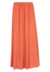 Długa spódnica z dżerseju bonprix pomarańczowy miedziany. Kolor: czerwony. Materiał: jersey. Długość: długie