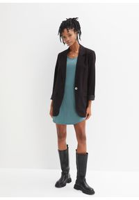 bonprix - Sukienka T-shirtowa z bawełny z koronką. Kolor: zielony. Materiał: bawełna, koronka. Wzór: koronka #1