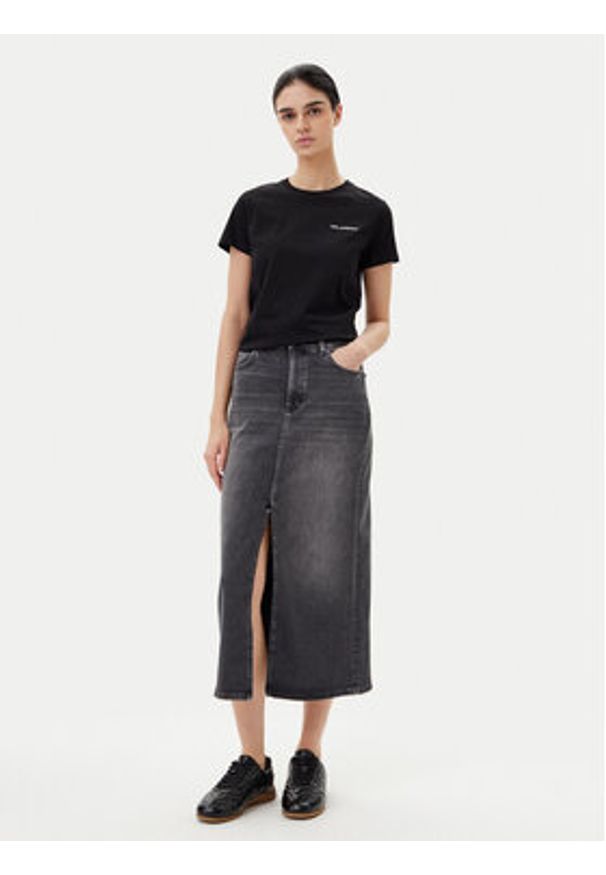 Karl Lagerfeld Jeans T-Shirt A2W17097 Czarny Regular Fit. Kolor: czarny. Materiał: bawełna