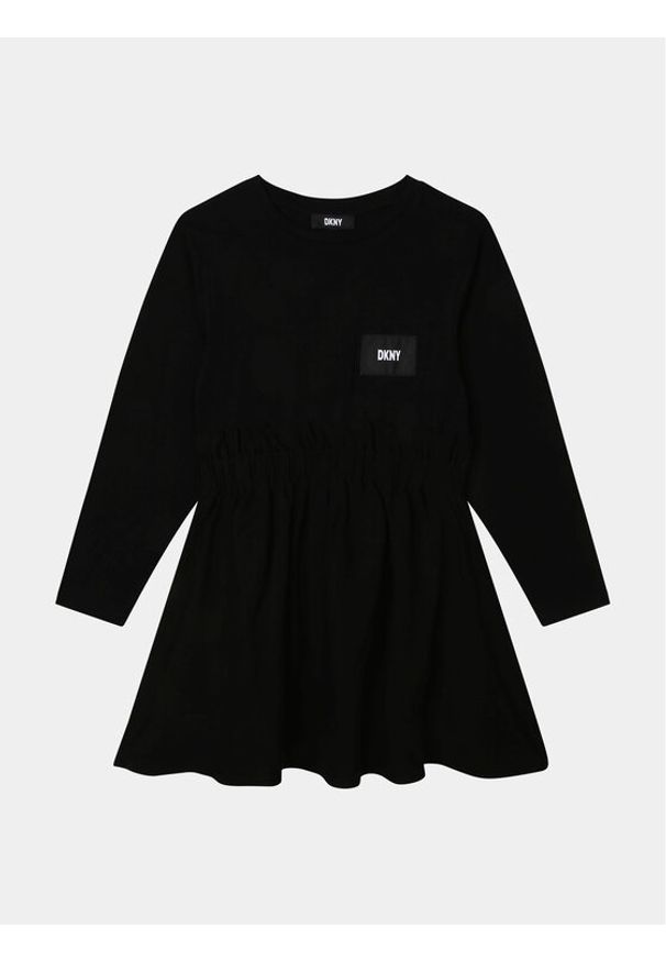 DKNY Sukienka codzienna D32895 D Czarny Regular Fit. Okazja: na co dzień. Kolor: czarny. Materiał: bawełna. Typ sukienki: proste. Styl: casual