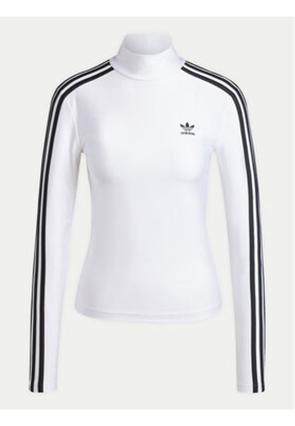 Adidas - adidas Bluzka adicolor 3-Stripes JG1535 Biały Slim Fit. Kolor: biały. Materiał: syntetyk