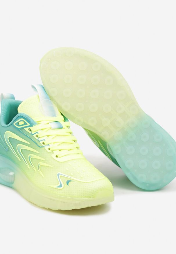 Born2be - Żółto-Zielone Płaskie Sznurowane Buty Sportowe Sneakersy Risanni. Okazja: na co dzień. Kolor: żółty. Materiał: dresówka, jeans. Sezon: wiosna. Obcas: na płaskiej podeszwie