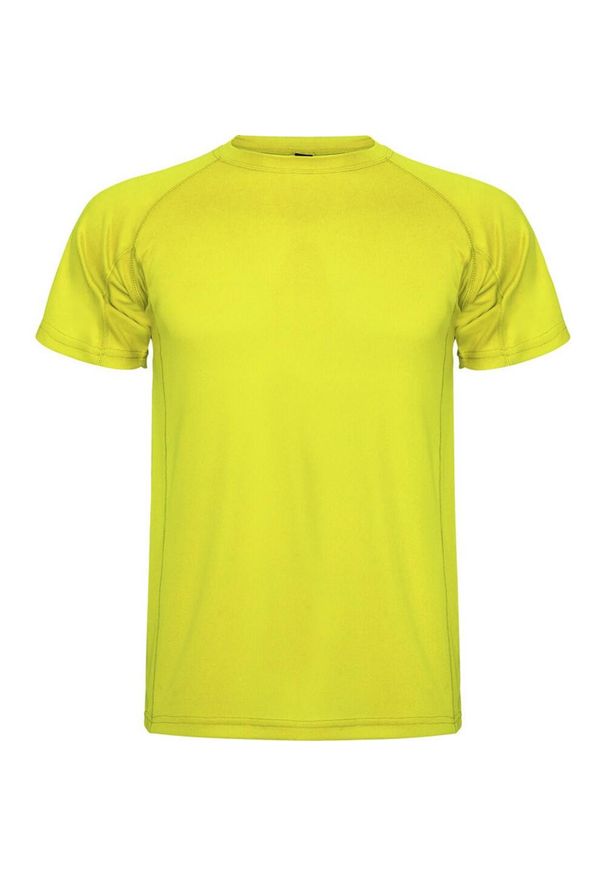 ROLY - Męska Koszulka Sportowa Montecarlo Z Krótkim Rękawem. Kolor: żółty. Długość rękawa: krótki rękaw. Długość: krótkie. Sport: turystyka piesza