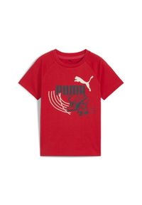 Puma - Dziecięca koszulka Little Runners PUMA For All Time Red. Kolor: czerwony. Sport: joga i pilates