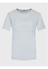 TOMMY HILFIGER - Tommy Hilfiger T-Shirt Metallic WW0WW33522 Błękitny Regular Fit. Kolor: niebieski. Materiał: bawełna