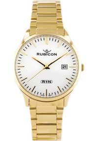 Zegarek Rubicon ZEGAREK MĘSKI RUBICON RNDD60 (zr078c) - stalowy. Kolor: szary #1