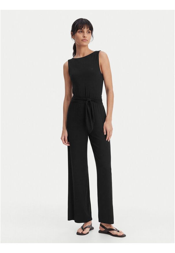 Emporio Armani Kombinezon EW003412 AF20240 UC001 Czarny Regular Fit. Kolor: czarny. Materiał: wiskoza