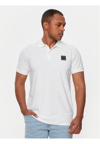 Petrol Industries Polo M-1040-POL945 Biały Slim Fit. Typ kołnierza: polo. Kolor: biały. Materiał: bawełna #1
