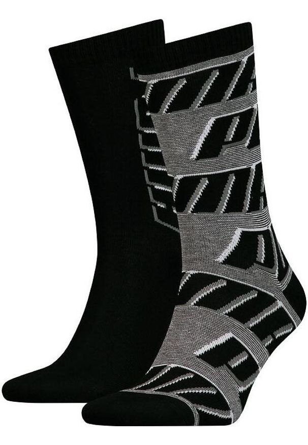 ZEAGLE - Skarpetki Puma High Cotton 39-42 - 2 pary z logo. Kolor: czarny, biały, wielokolorowy. Materiał: bawełna