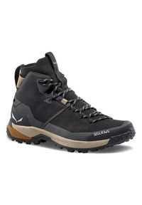Buty trekkingowe męskie Salewa Puez Knit Mid Powertex. Wysokość cholewki: za kostkę. Kolor: czarny. Materiał: nylon. Szerokość cholewki: normalna