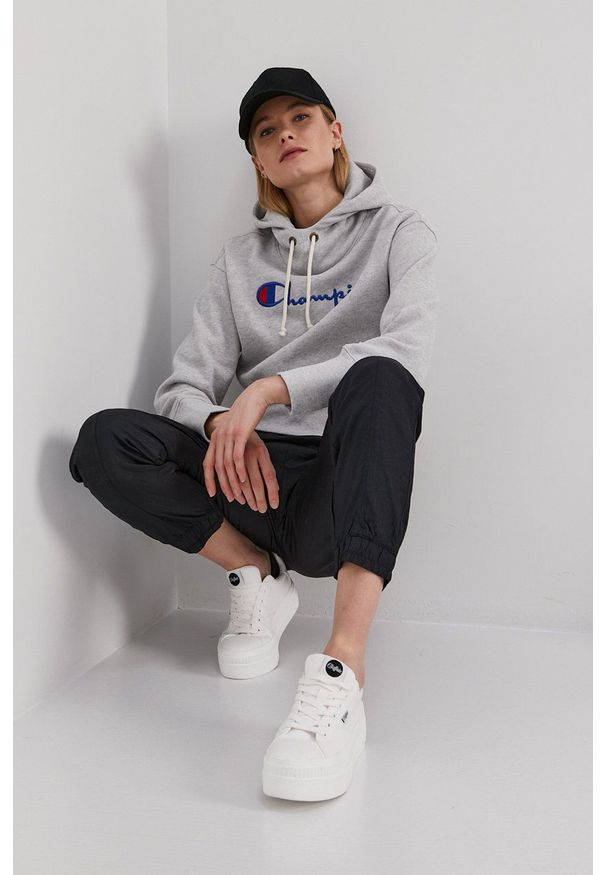 Champion Spodnie damskie kolor czarny proste medium waist. Kolor: czarny