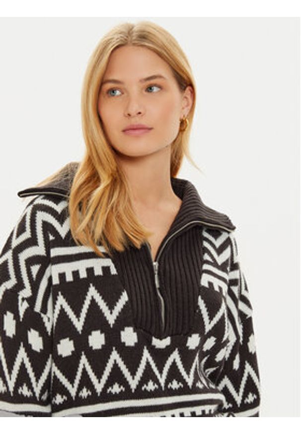 Brave Soul Sweter LK-230NAVHO Czarny Regular Fit. Kolor: czarny. Materiał: syntetyk