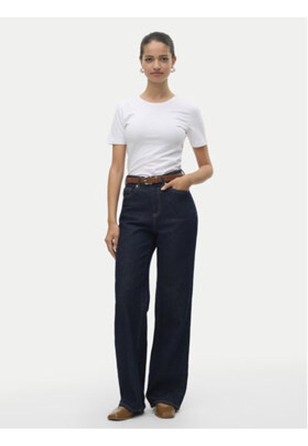 Vero Moda T-Shirt Lulu 10323755 Biały Regular Fit. Kolor: biały. Materiał: bawełna