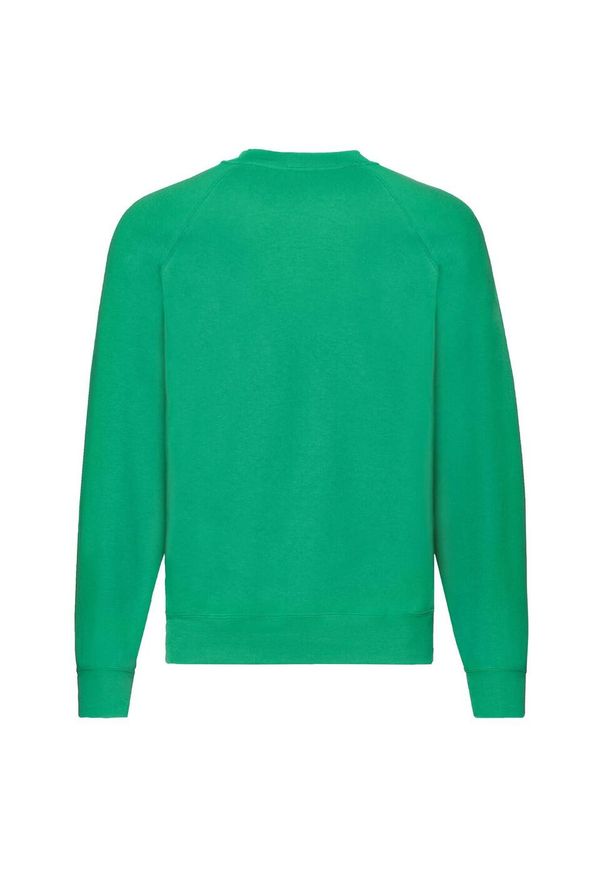 FRUIT OF THE LOOM - Męska Klasyczna Bluza Raglanowa. Kolor: zielony. Długość rękawa: raglanowy rękaw