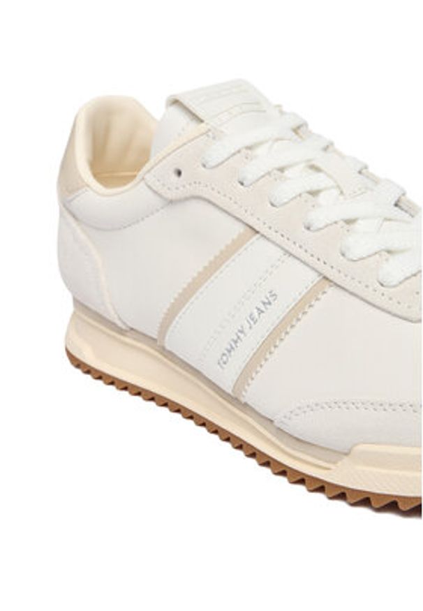 Tommy Jeans Sneakersy Tjw Low Profile Runner Lthr Mix EN0EN03001 Écru. Materiał: zamsz, skóra