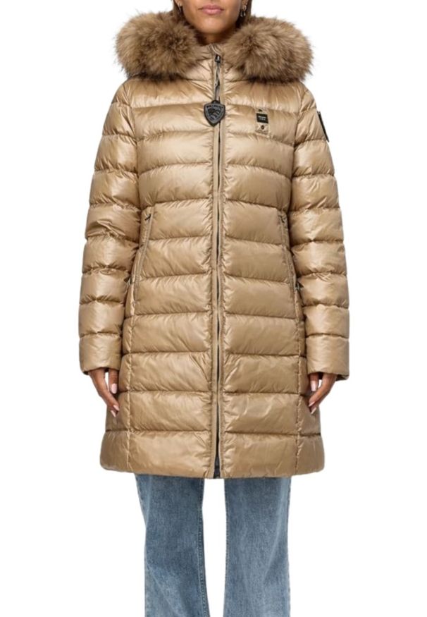 Blauer USA - BLAUER Brązowa kurtka damska Kristin Raincoat Long Jackets, Rozmiar L. Kolor: brązowy