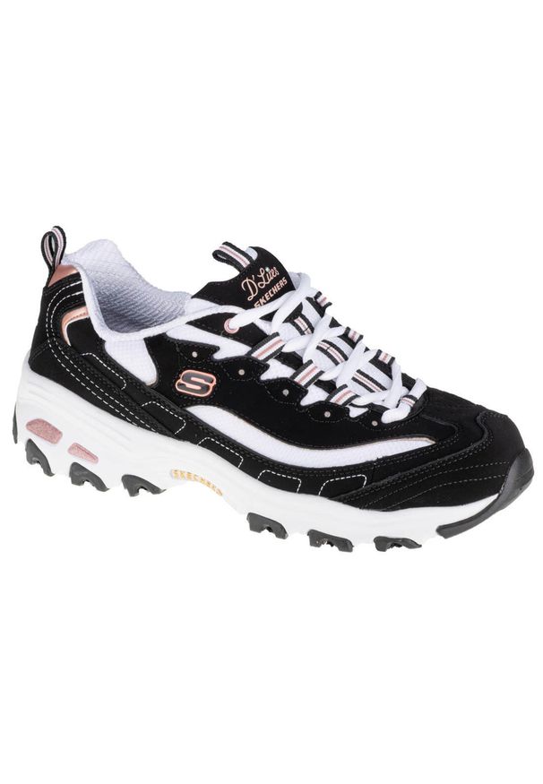 skechers - Buty sportowe Sneakersy damskie, D'Lites Devoted Fan. Kolor: czarny. Model: Skechers Sport. Sport: turystyka piesza