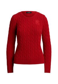 Lauren Ralph Lauren - LAUREN RALPH LAUREN Sweter 200932223009 Czerwony Slim Fit. Kolor: czerwony. Materiał: bawełna