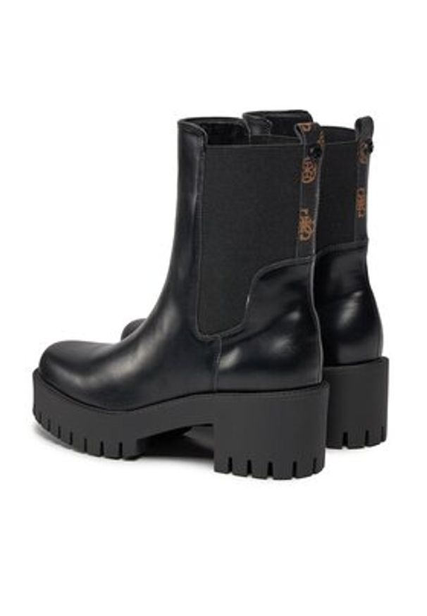 Guess Botki FL8WAN ELE10 Czarny. Kolor: czarny. Materiał: skóra