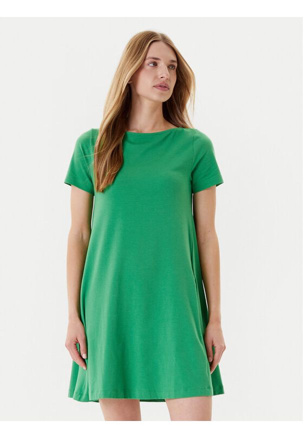 United Colors of Benetton - United Colors Of Benetton Sukienka codzienna 3Z1RDV01E Zielony Regular Fit. Okazja: na co dzień. Kolor: zielony. Materiał: bawełna. Typ sukienki: proste. Styl: casual
